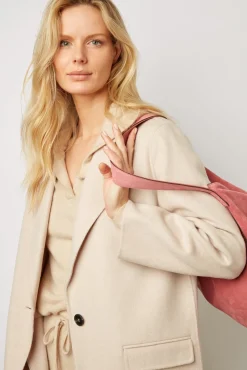 Manteau Droit En Laine Fine Sable - Naomi<Gerard Darel Clearance
