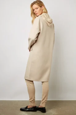 Manteau Droit En Laine Fine Sable - Naomi<Gerard Darel Clearance