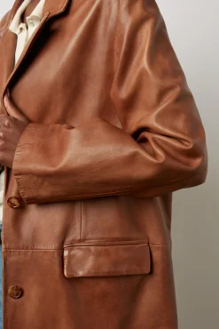 Manteau En Cuir Cigare - Johanna<Gerard Darel Fashion