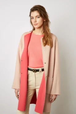 Manteau Reversible En Laine Corail - Nadra<Gerard Darel Discount
