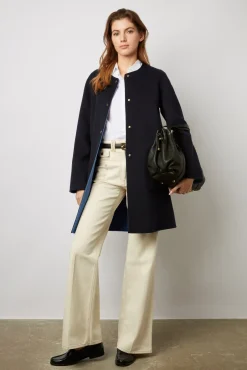 Manteau Reversible En Laine Marine - Nadra<Gerard Darel Discount