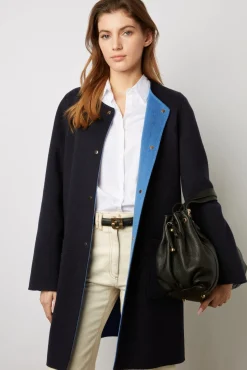 Manteau Reversible En Laine Marine - Nadra<Gerard Darel Discount