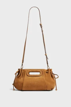 Mini Sac En Cuir Velours Femme Ble Mini Dany<Gerard Darel Clearance