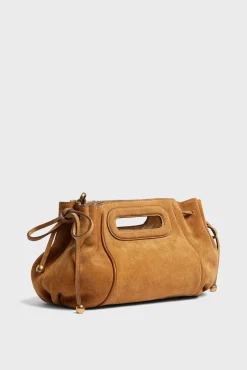 Mini Sac En Cuir Velours Femme Ble Mini Dany<Gerard Darel Clearance