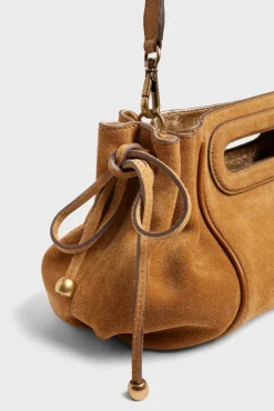 Mini Sac En Cuir Velours Femme Ble Mini Dany<Gerard Darel Clearance
