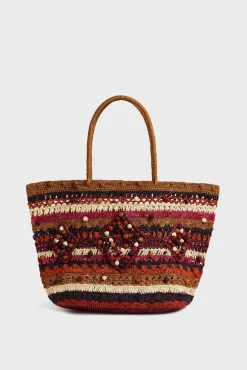 Panier En Raphia Bordeaux - Anouk<Gerard Darel Sale