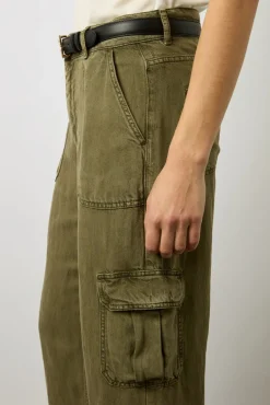 Pantalon Cargo En Lin Vert Kaki - Celya<Gerard Darel Clearance