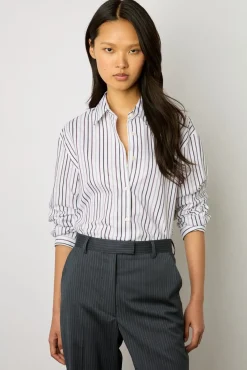 Pantalon De Tailleur A Rayures Marine - Dali<Gerard Darel Online