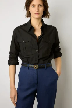 Pantalon De Tailleur En Lin Encre - Cyann<Gerard Darel Clearance