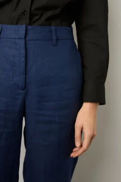 Pantalon De Tailleur En Lin Encre - Cyann<Gerard Darel Clearance