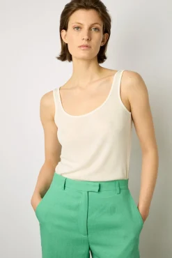 Pantalon Droit En Lin Emeraude - Cyrielle<Gerard Darel Clearance