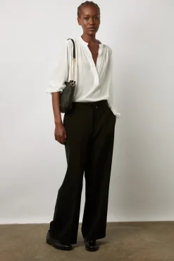 Pantalon Droit En Microfibre Noir - Cloelia<Gerard Darel Clearance