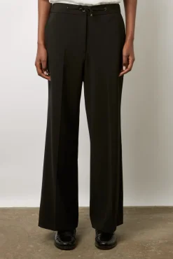 Pantalon Droit En Microfibre Noir - Cloelia<Gerard Darel Clearance