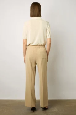 Pantalon Droit En Microfibre Sable - Cloelia<Gerard Darel New