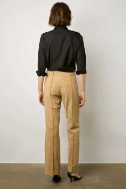 Pantalon En Chevre Velours Sable - Josepha<Gerard Darel Clearance