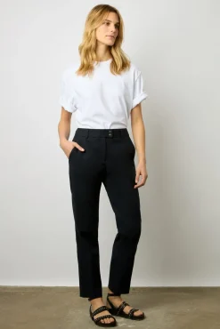 Pantalon 7/8 En Coton Uni Marine - Cora<Gerard Darel Clearance