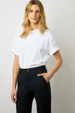 Pantalon 7/8 En Coton Uni Marine - Cora<Gerard Darel Clearance