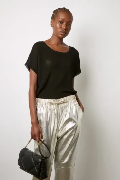 Pantalon En Cuir Argente Argent - Julieta<Gerard Darel Outlet