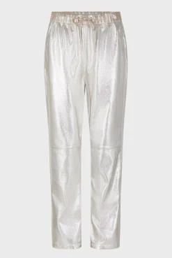 Pantalon En Cuir Argente Argent - Julieta<Gerard Darel Outlet