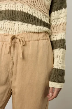 Pantalon En Lin Melange Sable - Colombe<Gerard Darel Outlet