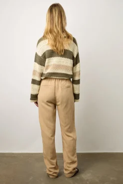 Pantalon En Lin Melange Sable - Colombe<Gerard Darel Outlet