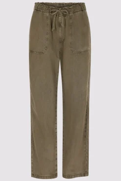 Pantalon En Lin Melange Vert Kaki - Colombe<Gerard Darel Discount