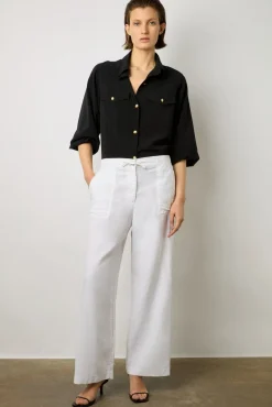 Pantalon Large En Lin Blanc - Capucine<Gerard Darel Clearance