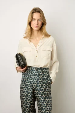 Pantalon Large En Soie Marine - Chanael<Gerard Darel New