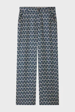 Pantalon Large En Soie Marine - Chanael<Gerard Darel New
