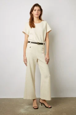 Pantalon Large En Tweed Ecru - Callie<Gerard Darel New