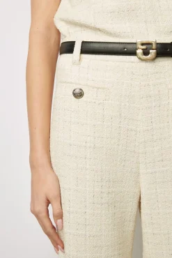 Pantalon Large En Tweed Ecru - Callie<Gerard Darel New