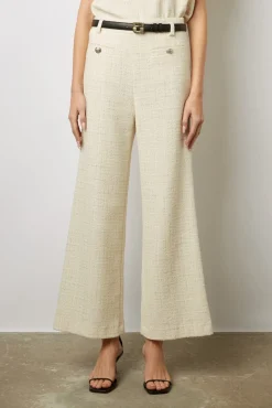 Pantalon Large En Tweed Ecru - Callie<Gerard Darel New