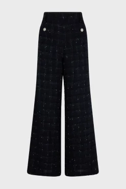 Pantalon Large En Tweed Marine - Cheraze<Gerard Darel Online
