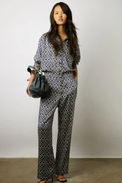Pantalon Satine Imprime Encre - Cinzia<Gerard Darel New