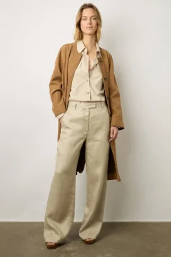 Pantalon Tailleur En Lin Sable - Carmen<Gerard Darel Outlet