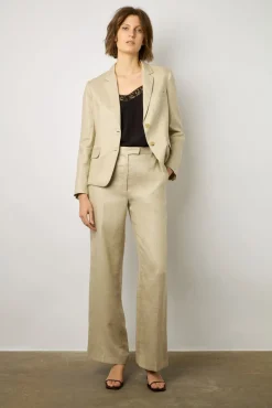 Pantalon Tailleur En Lin Sable - Carmen<Gerard Darel Outlet