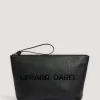 Pochette En Cuir Graine Noir/Or - Pola<Gerard Darel Fashion