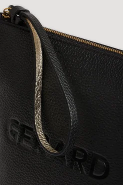 Pochette En Cuir Graine Noir/Or - Pola<Gerard Darel Fashion
