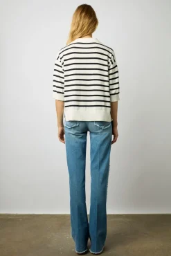 Polo En Coton A Rayures Blanc - Latefa<Gerard Darel Outlet