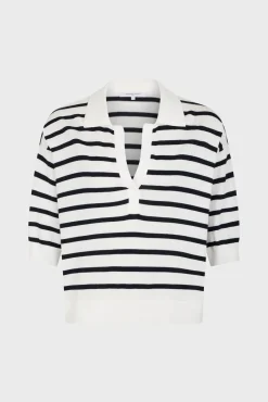 Polo En Coton A Rayures Blanc - Latefa<Gerard Darel Outlet