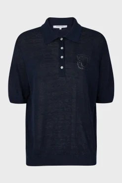 Polo En Lin Melange Marine - Lana<Gerard Darel Best