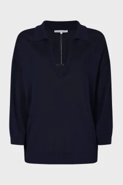 Polo Uni A Details Ajoures Marine - Loelya<Gerard Darel Sale