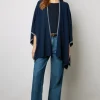 Poncho Cachemire Chevrons Marine - Landa<Gerard Darel Sale