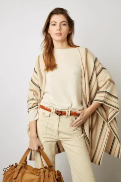 Poncho Cachemire Raye Sable - Lucinde<Gerard Darel Online