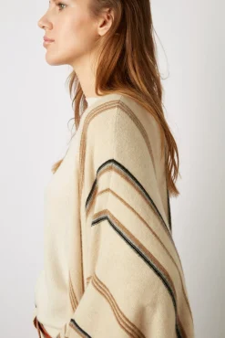 Poncho Cachemire Raye Sable - Lucinde<Gerard Darel Online