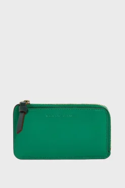 Porte Carte En Cuir Vert - Cardholder<Gerard Darel Outlet