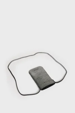 Porte Telephone En Cuir Lamine Effet Glitter - Ladyphone<Gerard Darel Outlet