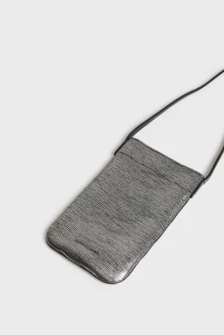 Porte Telephone En Cuir Lamine Effet Glitter - Ladyphone<Gerard Darel Outlet