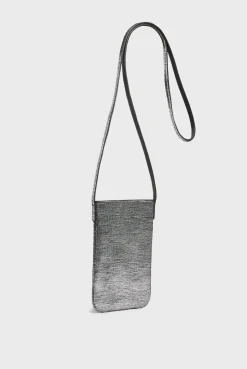 Porte Telephone En Cuir Lamine Effet Glitter - Ladyphone<Gerard Darel Outlet