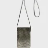 Porte Telephone En Cuir Lamine Effet Glitter - Ladyphone<Gerard Darel Outlet